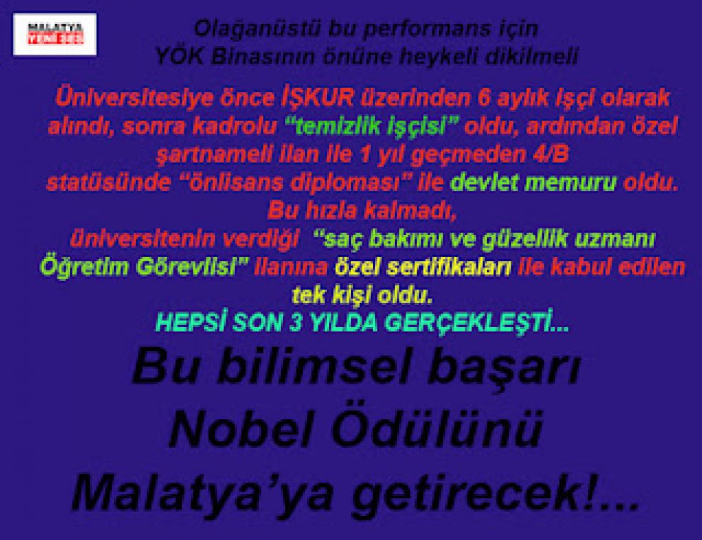 Bu bilimsel başarı Nobel Ödülünü Malatya’ya getirecek!..