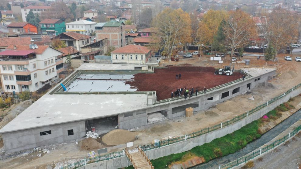 Çırmıhtı’nın yeni güreş sahasının yapımı sürüyor