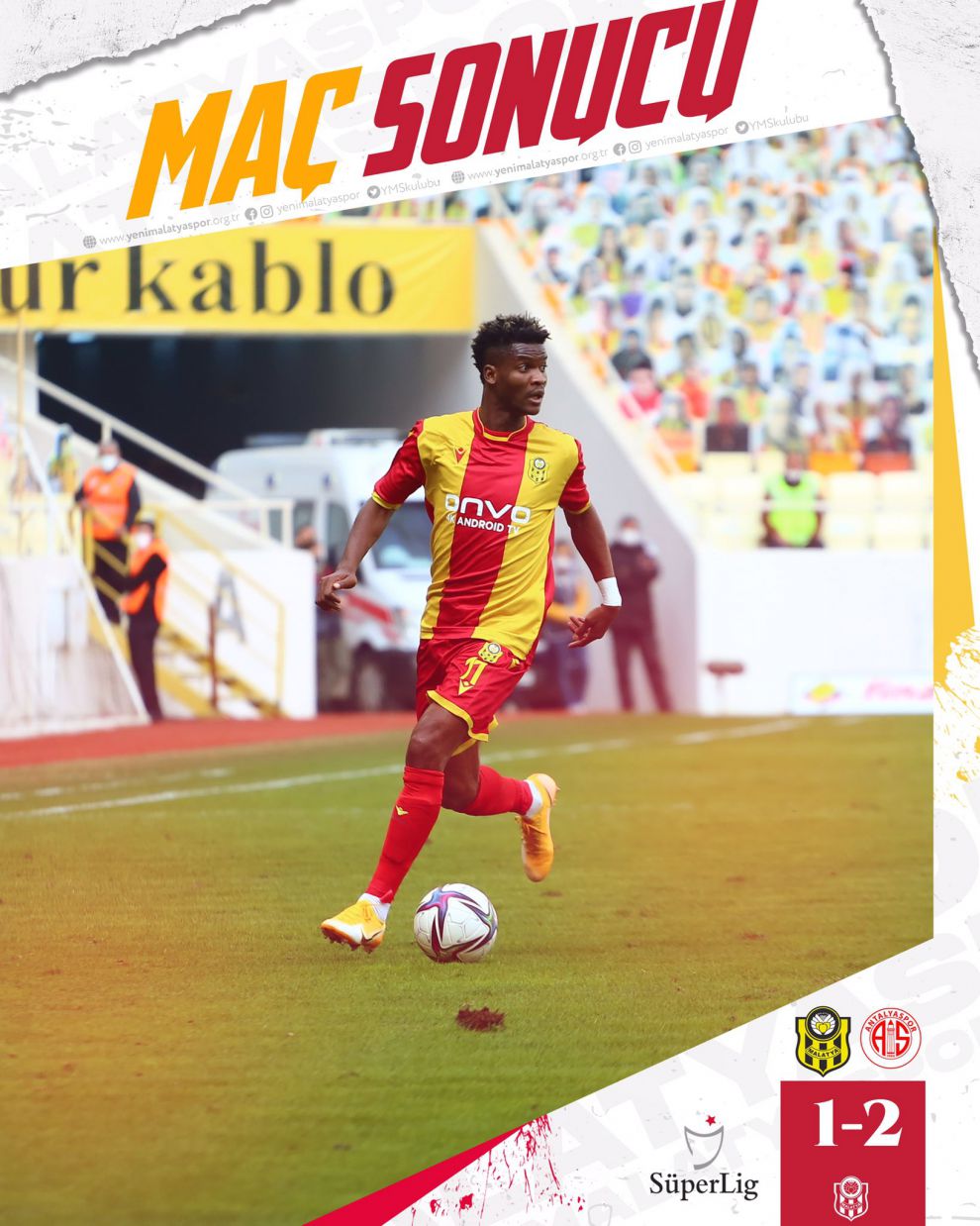 Yeni Malatyaspor tepetaklak; 1-2