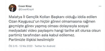 CHP o ismi partiden attı