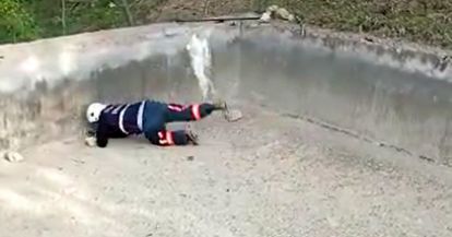 İtfaiye erinin domuz yavruları ile sınavı…