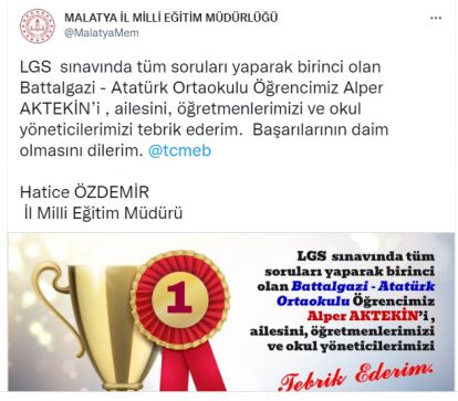 Müdür 4 kutladı, 1 açıkladı