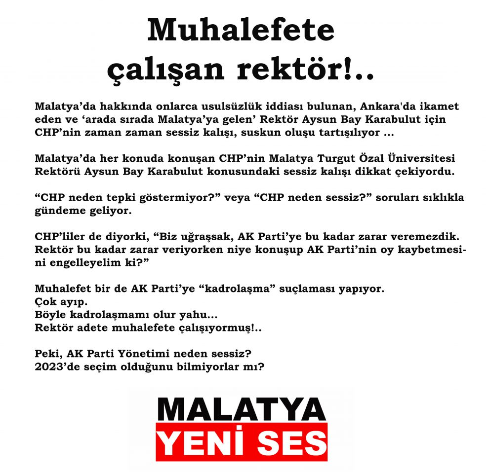 Muhalefete çalışan rektör!..