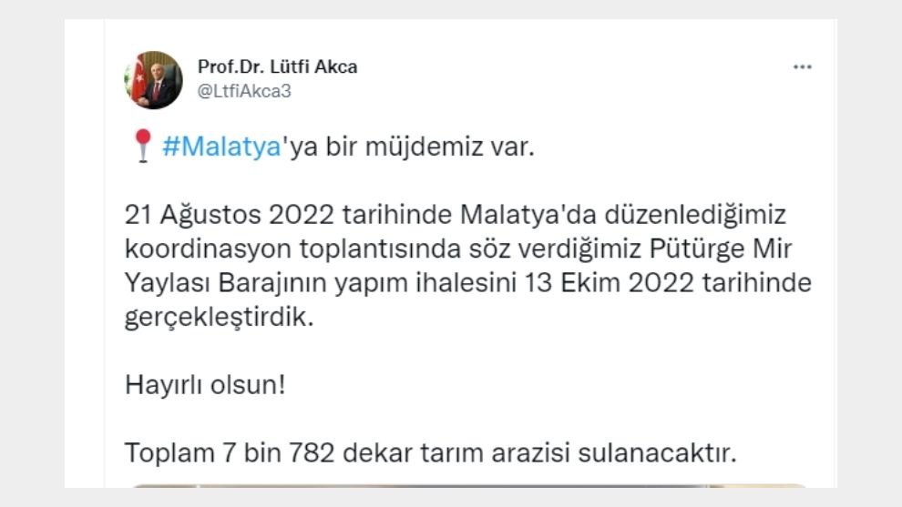 Pütürge'ye baraj yapılıyor