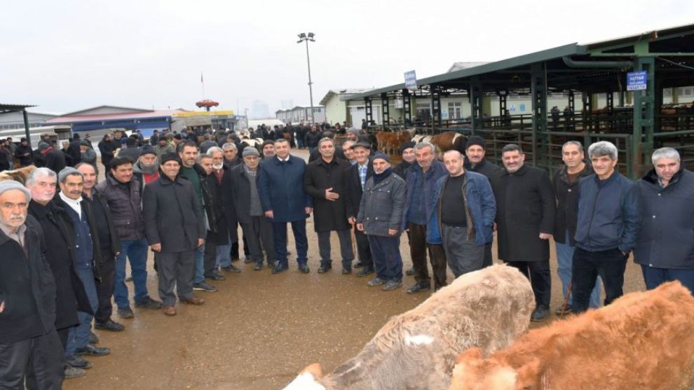 Özcan, Canlı Hayvan Pazarını ziyaret  etti