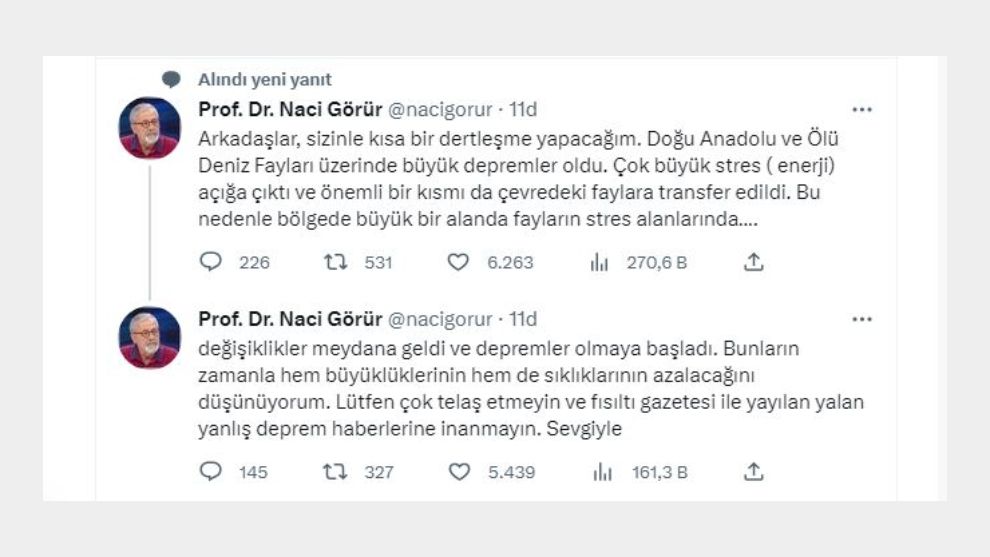 “Depremlerin büyüklükleri ve sıklıkları azalacak”