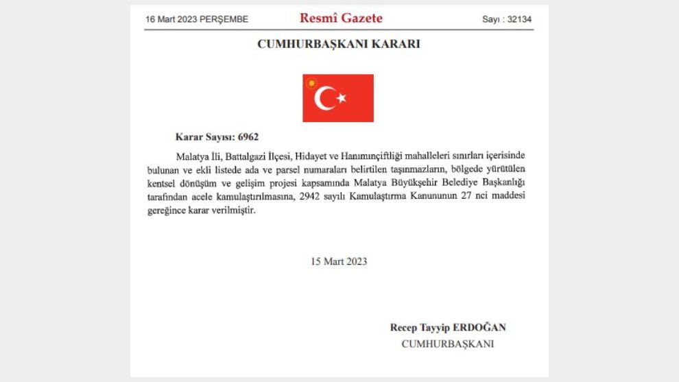 Hidayet ve Hanımınçiftliği'ne kentsel dönüşüm kararı