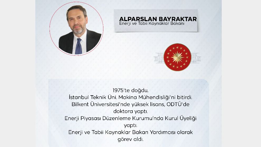 Enerji ve Tabii Kaynaklar Bakanı Alparslan Bayraktar