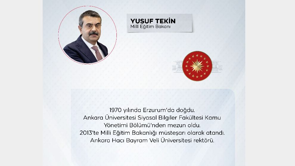 Milli Eğitim Bakanı Yusuf Tekin