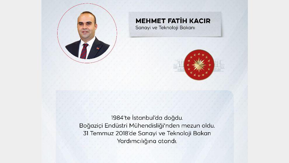 Sanayi ve Teknoloji Bakanı Mehmet Fatih Kacır