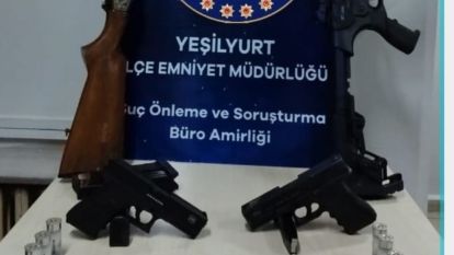 Polis 6 silah ele geçirdi 