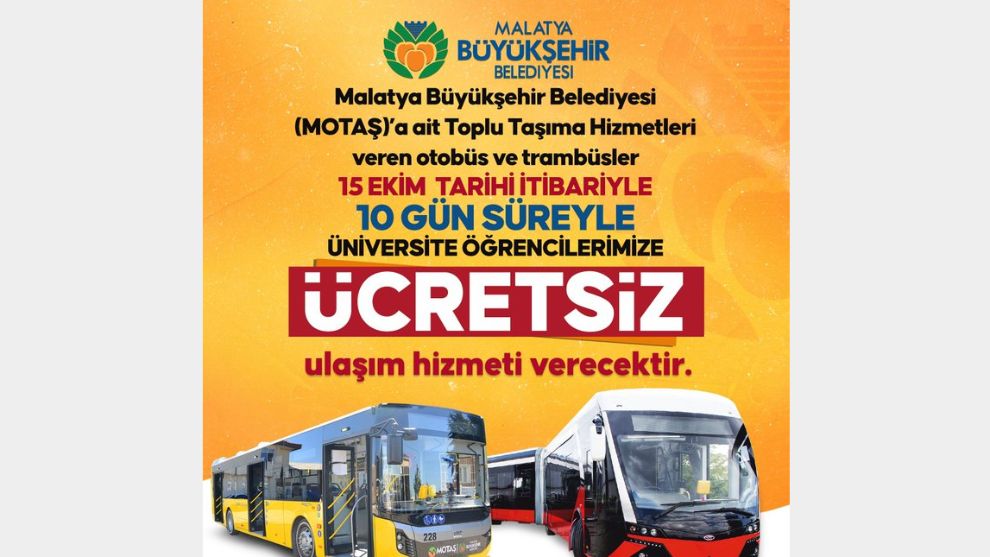 Üniversiteli öğrencilere ücretsiz ulaşım