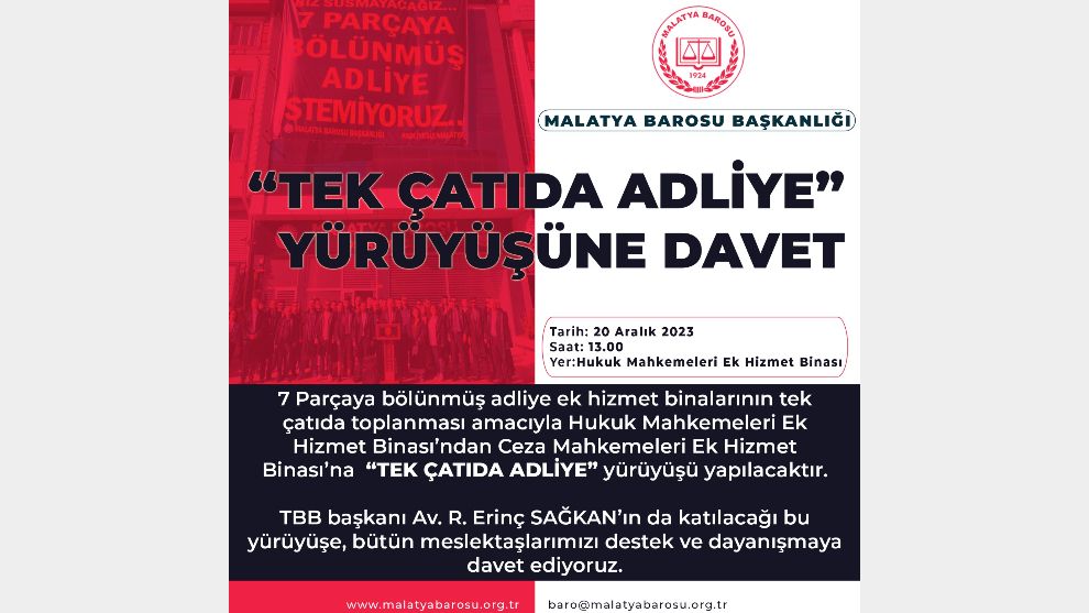 Avukatlar, Malatya için yürüyor