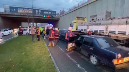 Malatya'da Alt Geçitte Zincirleme Kaza 