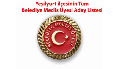 Yeşilyurt ilçesinin Tüm Belediye Meclis Üyesi Aday Listesi 