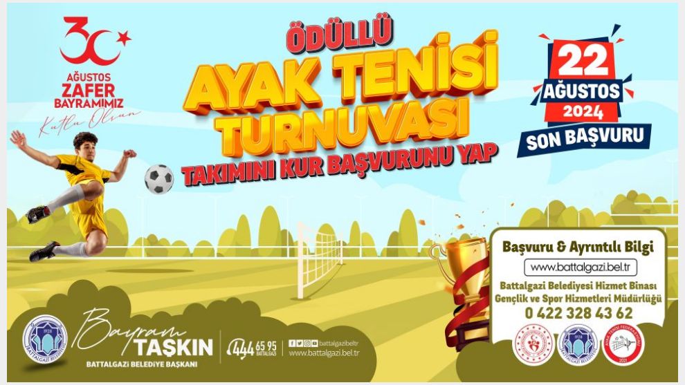 Battalgazi'de Ödüllü Ayak Tenisi Turnuvası Başlıyor