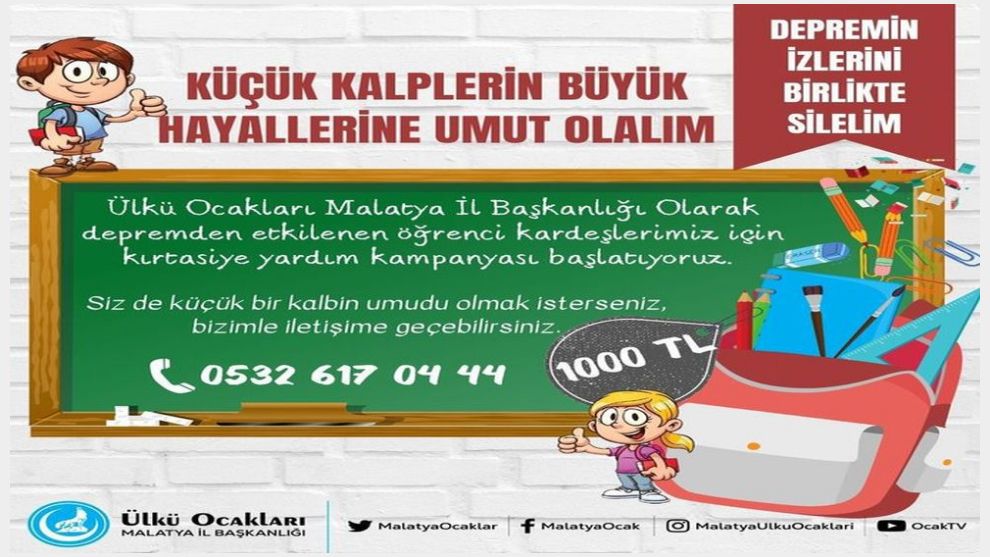 Malatya Ülkü Ocakları depremzedelere umut ışığı oluyor