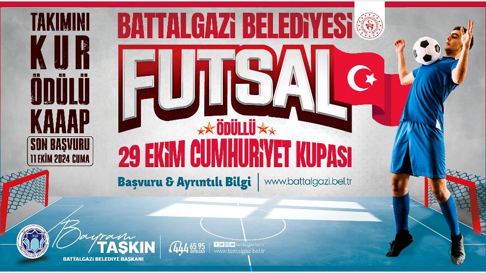 Battalgazi'de 29 Ekim Cumhuriyet Kupası Futsal Turnuvası