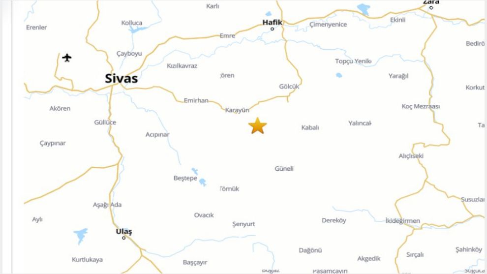 Sivas'ın Merkezinde 4.7 ve 4.1 Büyüklüğünde Depremler