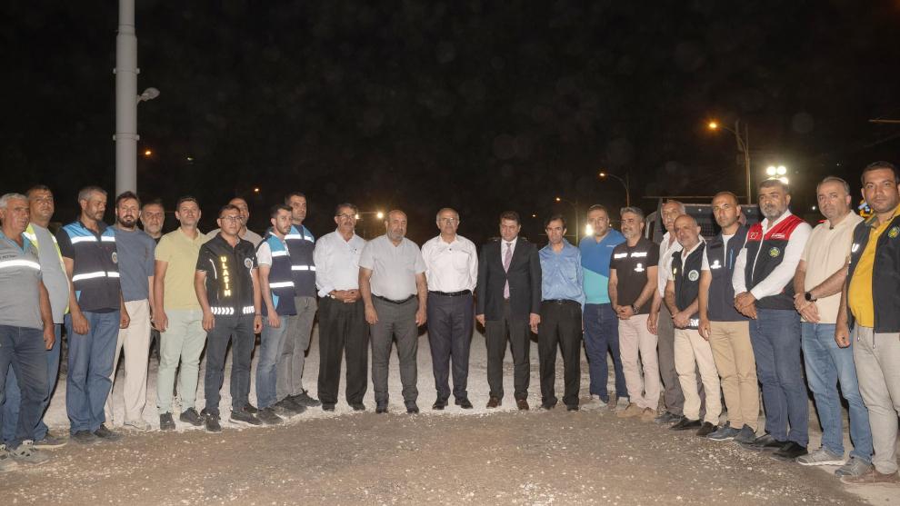 Başkan Er Gece Yarısı Saha İncelemesinde