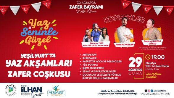 Yeşilyurt'ta 30 Ağustos Zafer Bayramı için özel program