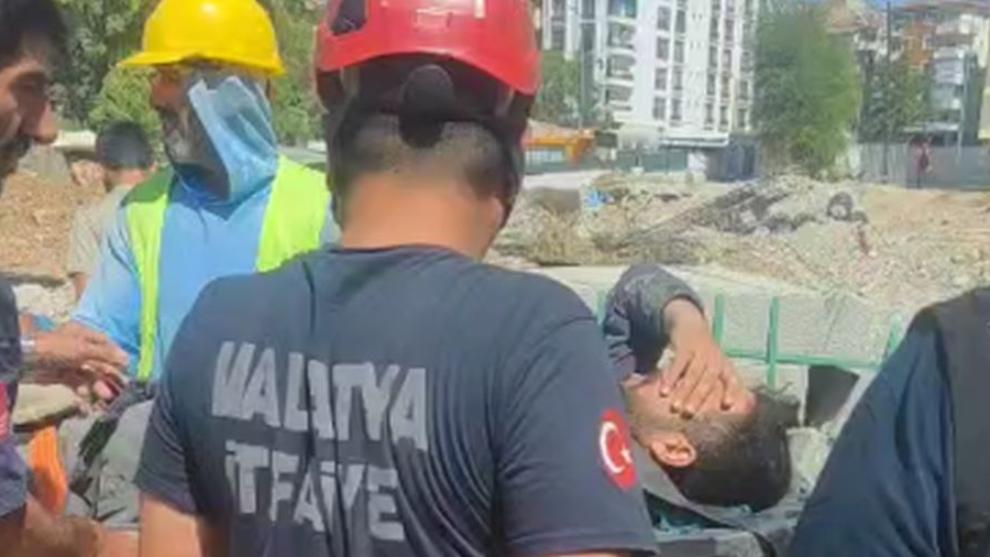 İnşaatta düşen işçi için önce itfaiye gitti