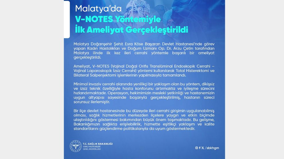 Malatya'da İz Bırakmayan Cerrahi