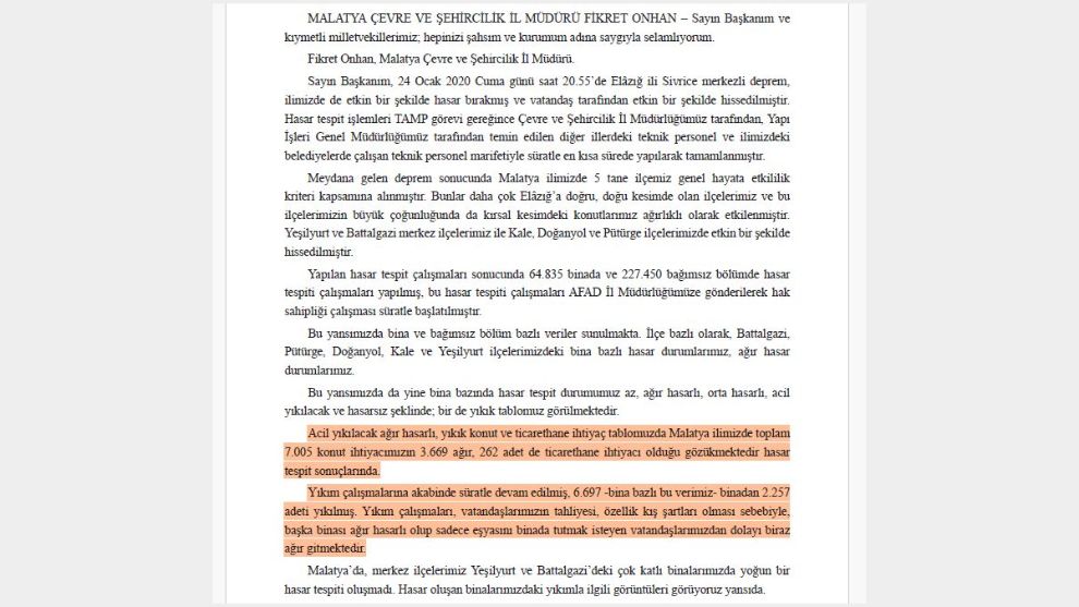 TBMM Komisyonundaki Malatya Verileri Kayboldu mu?