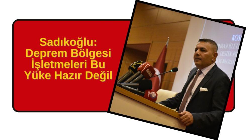 Sadıkoğlu: Deprem Bölgesi İşletmeleri Bu Yüke Hazır Değil