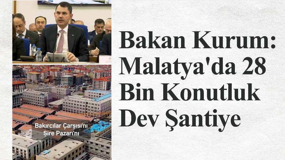 Bakan Kurum: Malatya'da 28 Bin Konutluk Dev Şantiye