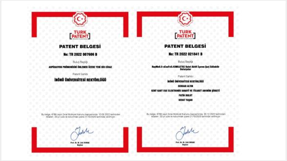 İnönü Üniversitesinin iki önemli buluşuna Türk Patent onayı