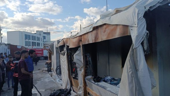 Korkuttu,  konteynerde maddi hasar oluştu