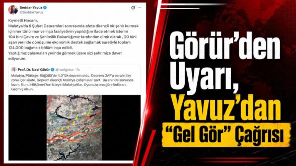 Görür'den Uyarı, Yavuz'dan “Gel Gör” Çağrısı