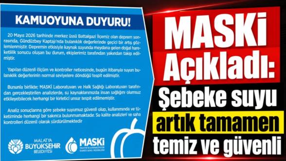 MASKİ Açıkladı: Şebeke suyu artık tamamen temiz ve güvenli