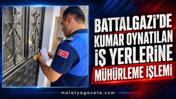 Battalgazi'de Kumar Oynatılan İş Yerlerine Mühürleme İşlemi