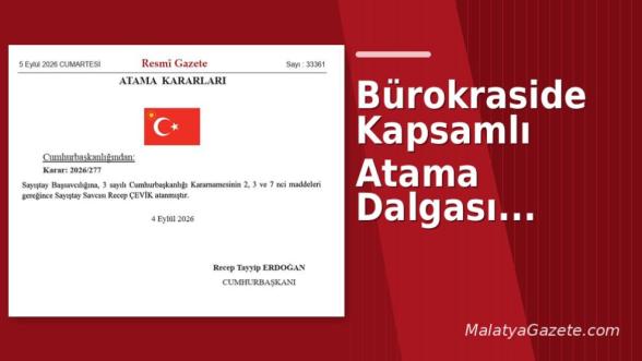 Bürokraside Kapsamlı Atama Dalgası...