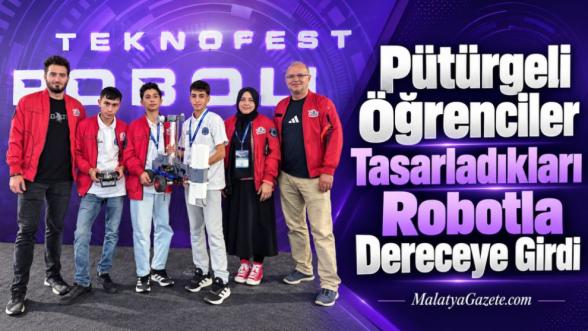 Pütürgeli Öğrenciler Tasarladıkları Robotla Dereceye Girdi